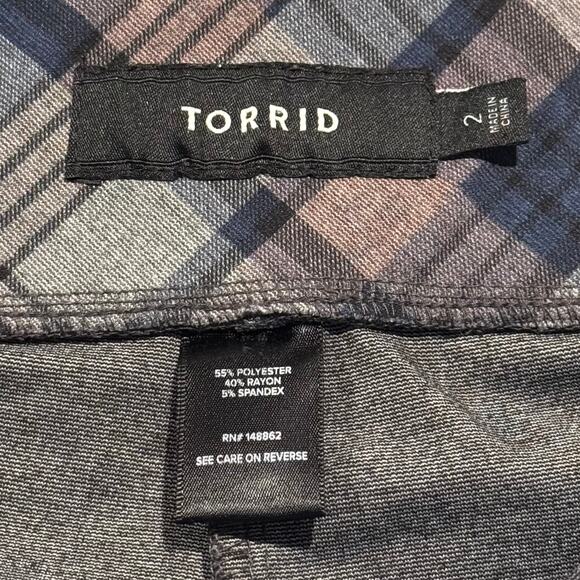 Torrid Pants Pixie Ponte Crop Pull On Preppy Classic Academia Glen Plaid 2 2X - Picture 2 of 4